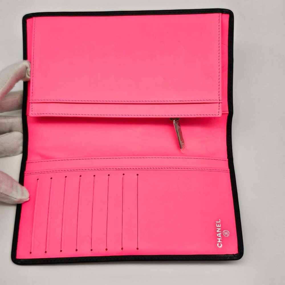 CHANEL Cambon Black Pink Lambskin Long Wallet 385-043025 - Picture 8 of 15
